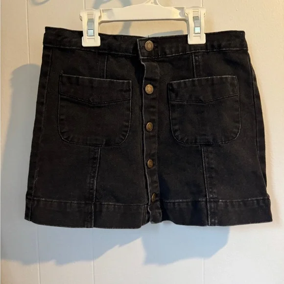 ✨ Rylee + Cru Black Denim Button Front Skirt | Girls 10–12Y ✨ - Picture 3 of 8